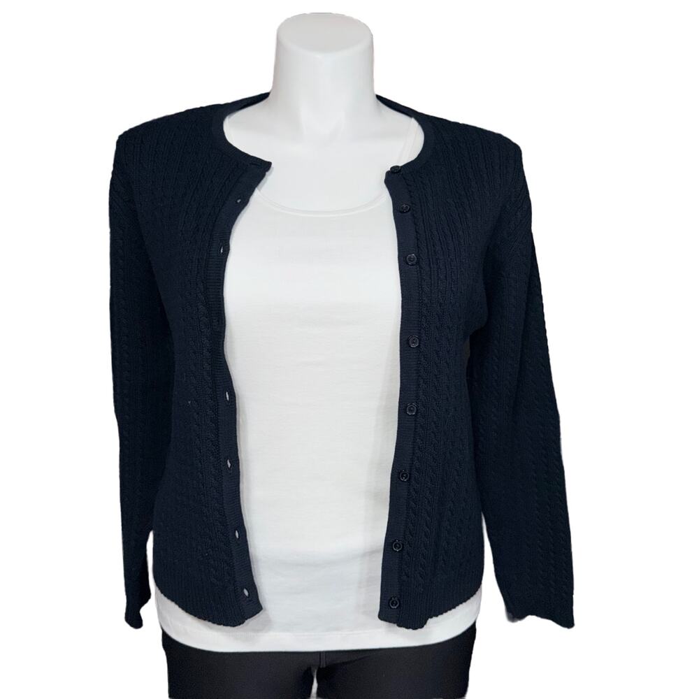 Vintage Crystal Kobe Womens Cardigan Sweater Knit Button Close Long Sleeve Large - Picture 2 of 8